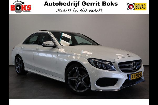 Mercedes-Benz C-Klasse 180 Business Solution AMG Parelmoer Wit Navi Cruise/Climate Panoramadak Leder LED NAP! 2 jaar garantie mogelijk* (vraag naar de voorwaarden)