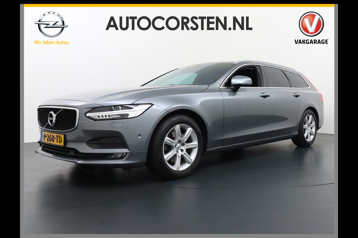 Volvo V90 2.0D Leer+Elek.+Verw. Navi Ecc PDC Trekhaak Bluetooth Road Sign Rec. Lane Assist Speed Sign Ass. Cruise Control Cornering Lights Zeer Compleet! 1.800kg trekvermogen