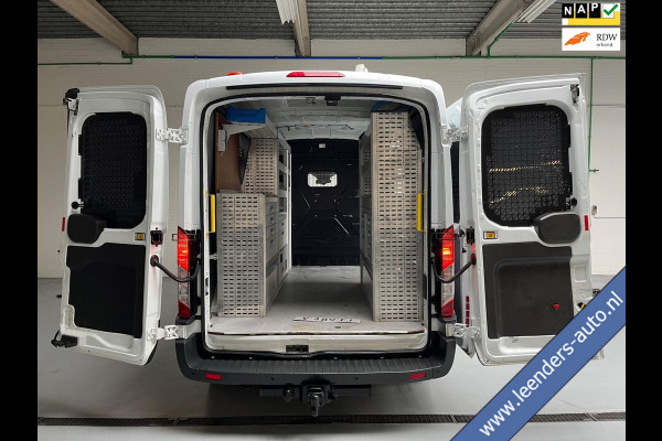 Ford Transit SERVICEWAGEN 350 2.0 TDCI 131PK EURO6 L2H2 VICTRON V230 SORTIMO INRICHTING AIRCO STANDKACHEL TREKHAAK RIJKLAARPRIJS!