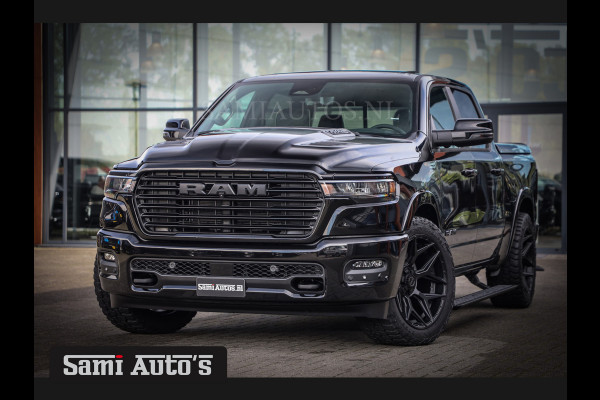 Dodge Ram LARAMIE NIGHT PREMIUM 2025 | BOM VOL + 14.4 INCH SCHERM BOM VOL | LUCHTVERING | HUD | HURRICAN 420PK 636 Nm TWIN TURBO | PRIJS M DUBBELE CABINE | PICK UP | 5 PERSOONS | DC | GRIJSKENTEKEN | VOORRAAD NR 2213 - 4964