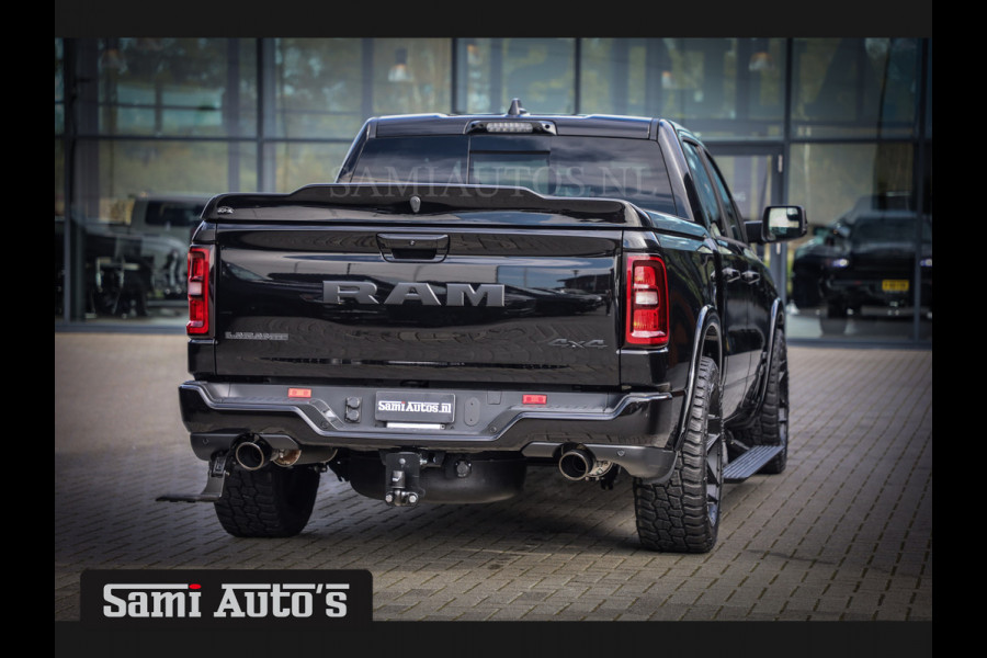 Dodge Ram LARAMIE NIGHT PREMIUM 2025 | BOM VOL + 14.4 INCH SCHERM BOM VOL | LUCHTVERING | HUD | HURRICAN 420PK 636 Nm TWIN TURBO | PRIJS M DUBBELE CABINE | PICK UP | 5 PERSOONS | DC | GRIJSKENTEKEN | VOORRAAD NR 2214 - 4963