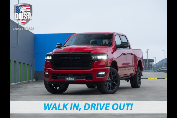 Dodge Ram 1500 | Laramie | Night Edition | 2025 Panorama | Niveau regeling | 14,5-inch Touchscreen | Passenger Display Meerprijs extra opties / Accessoires - Deksel, Backflip, Fenders, wraps, Stripings etc