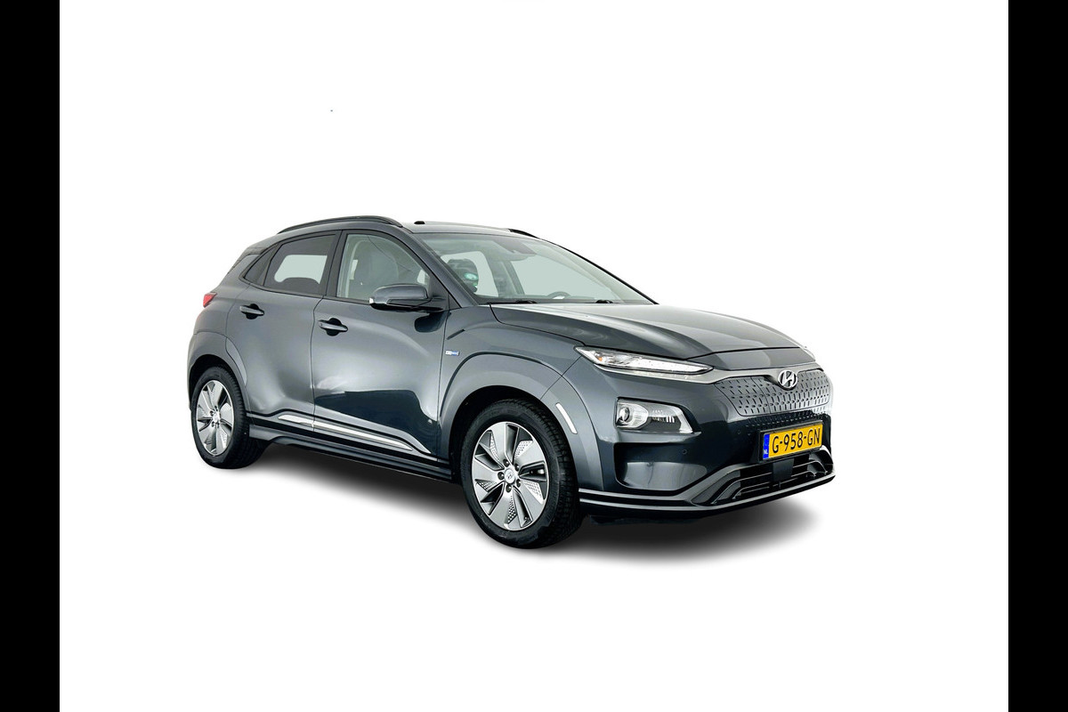 Hyundai Kona EV Premium 64 kWh (INCL-BTW) *PANO | FULL-LEATHER | HEAD-UP | FULL-LED | NAVI-FULLMAP | DAB | ADAPTIVE-CRUISE | KRELL-AUDIO | KEYLESS | CAMERA | BLIND-SPOT | LANE-ASSIST | DIGI-COCKPIT | COMFORT-SEATS | 17''AL