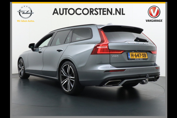 Volvo V60 2.0T4 Aut.8 R-Design Apple Carplay Android-Auto Navi Ecc Trekhaak-Wegklapbaar Best.stoel Elec.geheugen+Verwarmd Bluetooth Led Regen-Licht sensor Lane Assist PDC LMV "19 Verkeersbordherkenning 1ste Eigenaar! 1.800kg Trekgewicht