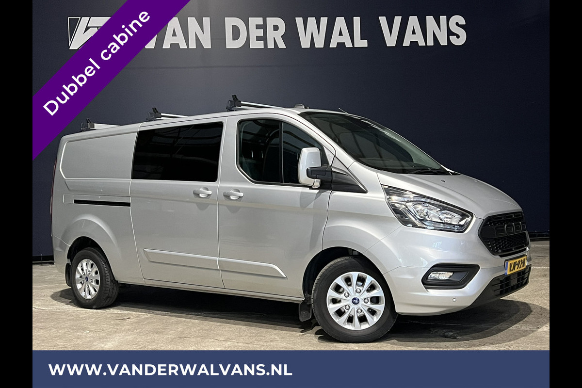 Ford Transit Custom 2.0 TDCI Automaat L2H1 Dubbele Cabine Euro6 Airco | 2x zijdeur | Navigatie | Camera Trekhaak, LED, Cruisecontrol, Parkeersensoren, Stoelverwarming, Verwarmde voorruit, Dakdragers, Android Auto, Apple Carplay, 5-Zits