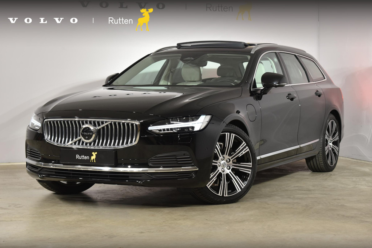 Volvo V90 T6 350PK Recharge AWD Ultimate Bright / Luchtvering / Nappa Leder met Ventilatie / 20'' velgen / 360 camera / Head-up Display