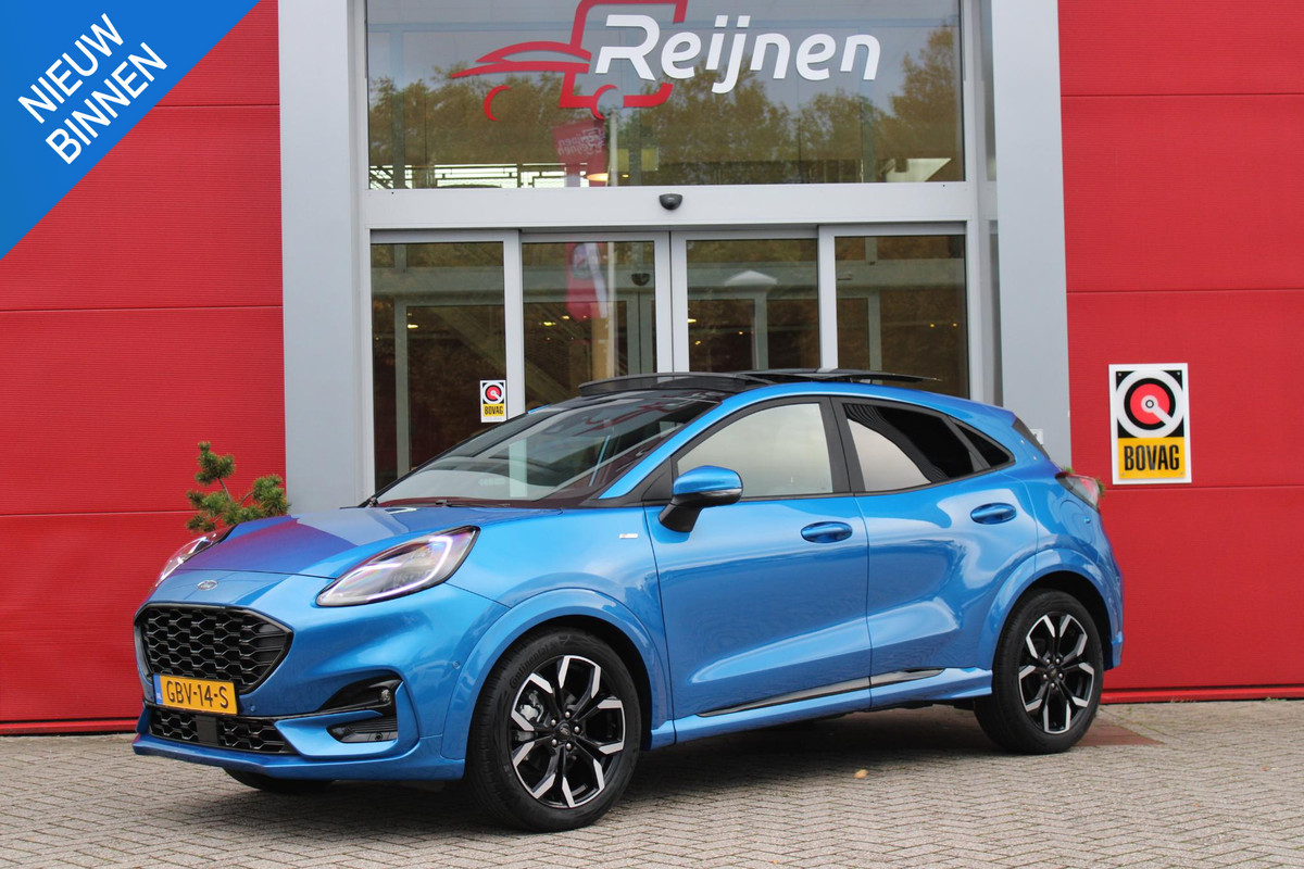 Ford Puma 1.0 EcoBoost Hybrid ST-Line X 125PK | PANORAMADAK | 18" LICHTMETALEN | B&O PREMIUM AUDIO  KEYLESS ENTRY / START | STOEL / STUUR VERWARMING | VOORRUIT VERWARMING | ACHTERUITRIJCAMERA | APPLE CARPLAY / ANDROID AUTO | ELEKTRISCHE ACHTERKLEP | ADAPTIVE CRUISE CONTROL |