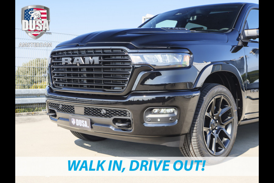 Dodge Ram 1500 | Laramie | Night Edition | 2025 Panorama | Niveau regeling | 14,5-inch Touchscreen | Passenger Display Meerprijs extra opties / Accessoires - Deksel, Backflip, Fenders, wraps, Stripings etc