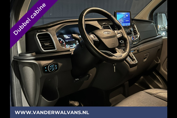 Ford Transit Custom 2.0 TDCI 130pk Automaat L2H1 Platinum Edition Dubbele cabine Euro6 Airco | Leer | 2x Zijdeur | Camera, Navigatie, Cruisecontrol, Trekhaak. Parkeersensoren, LED, Sidebars, LM velgen, Stoelverwarming, Verwarmde voorruit, 5-Zits