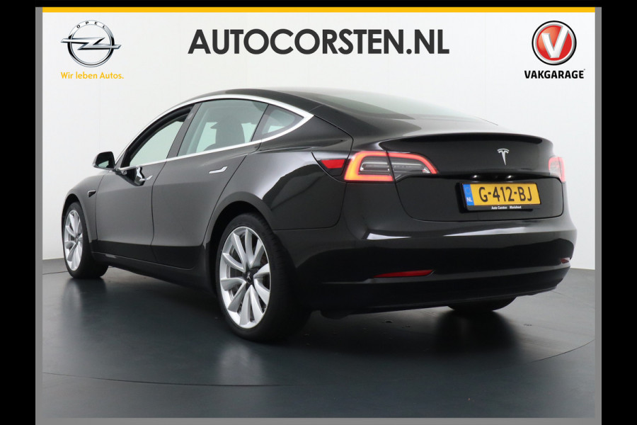 Tesla Model 3 SR+ Standard RWD Plus 325PK AutoPilot 2.5 Leer Premium-l.s. PanoDak Adaptive cruise 18" Camera's Elektr.-Stuur+Stoelen+Spiegels+ cc Navigatiesysteem full map LED-a+v Koplampspoeiers Comfortstoel(en) ACC Dual-ECC DAB Voorverwarmen interieur via App Keyless via Telefoonsleutel One-Pedal-Drive Origin. NLse auto ! 1e eigenaar