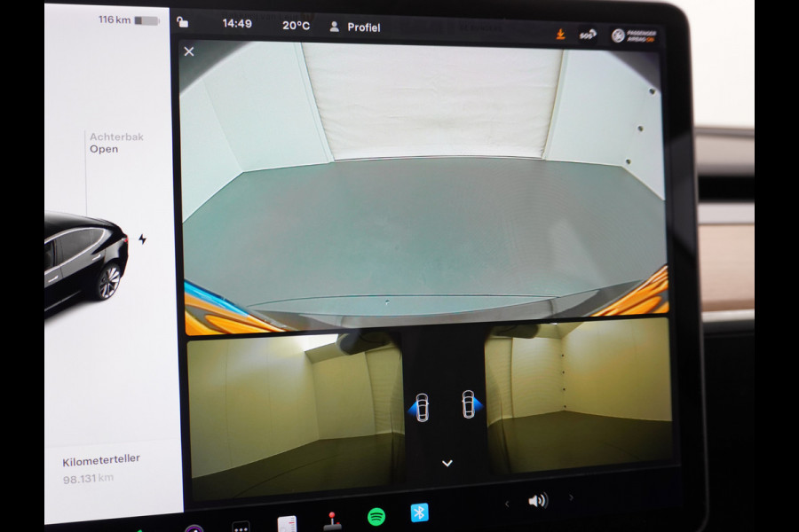 Tesla Model 3 SR+ Standard RWD Plus 325PK AutoPilot 2.5 Leer Premium-l.s. PanoDak Adaptive cruise 18" Camera's Elektr.-Stuur+Stoelen+Spiegels+ cc Navigatiesysteem full map LED-a+v Koplampspoeiers Comfortstoel(en) ACC Dual-ECC DAB Voorverwarmen interieur via App Keyless via Telefoonsleutel One-Pedal-Drive Origin. NLse auto ! 1e eigenaar
