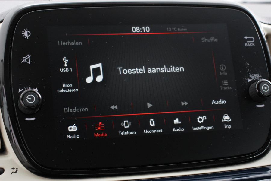 Fiat 500C 1.0 Hybrid Lounge Plus | Navigatie | Apple Carplay/Android Auto | Climate Control | Cruise Control | Parkeersensoren | Lichtmetalen Velgen |