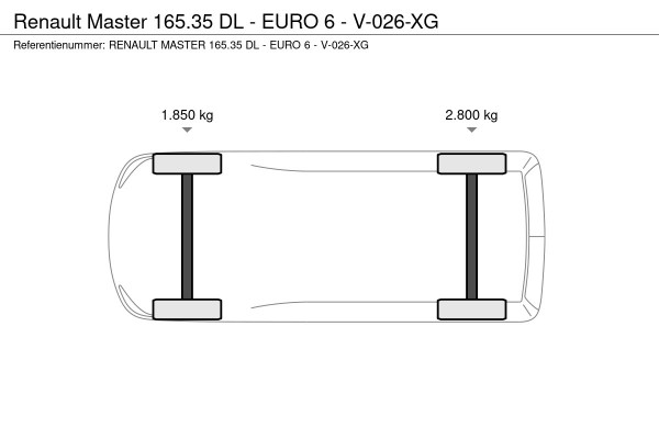 Renault Master 165.35 DL - EURO 6 - V-026-XG