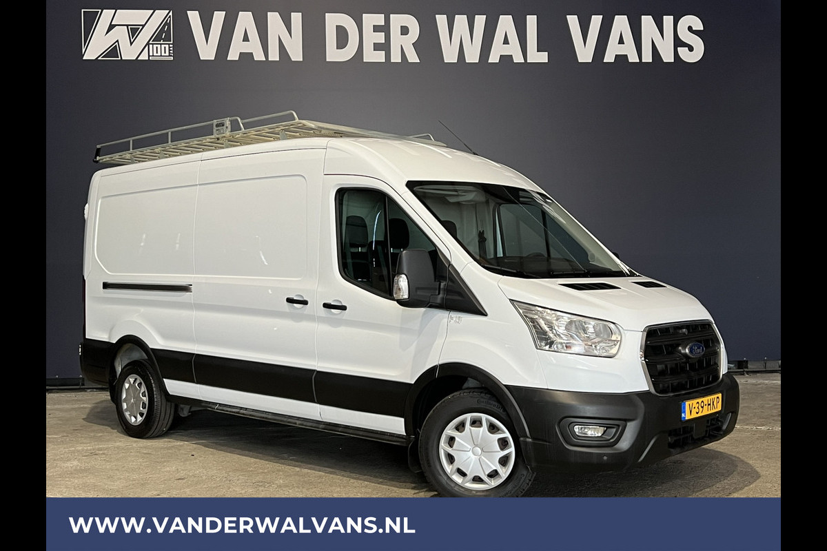 Ford Transit 2.0 TDCI 131pk L3H2 Euro6 Airco | 2800kg Trekhaak | Imperiaal | LED | Trap | Cruisecontrol Parkeersensoren, Bijrijdersbank