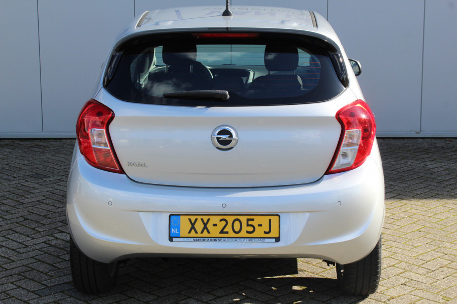 Opel KARL 1.0-75pk ecoFLEX 120 Jaar Edition. Uiterst nette erg goed onderhouden hoogzitter ! Wegenbelasting slechts 23,-  per mnd. Airco, cruise control, parkeersensoren v+a, lichtmetalen wielen, metallic lak, elektr. spiegels en elektr. ramen voor, mistlampen v+a.