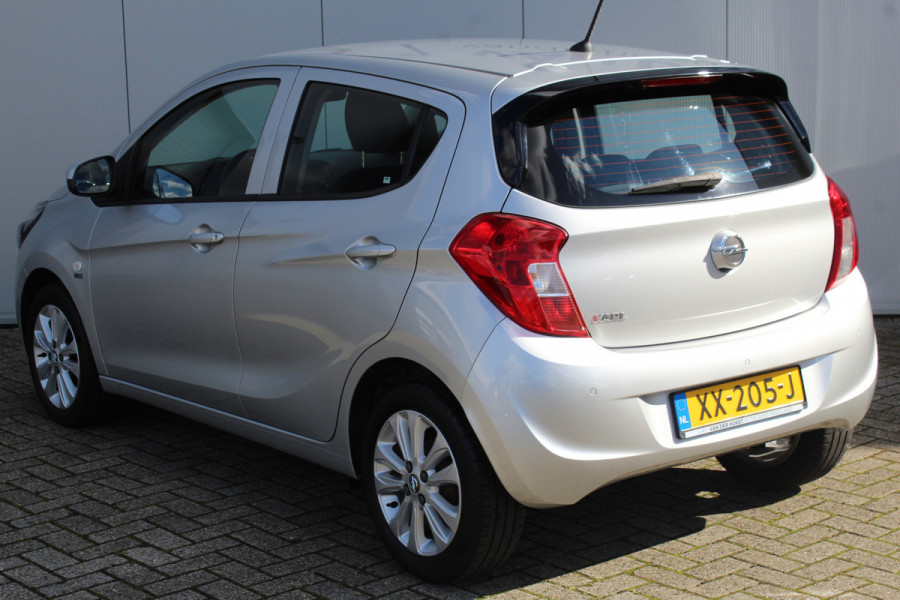 Opel KARL 1.0-75pk ecoFLEX 120 Jaar Edition. Uiterst nette erg goed onderhouden hoogzitter ! Wegenbelasting slechts 23,-  per mnd. Airco, cruise control, parkeersensoren v+a, lichtmetalen wielen, metallic lak, elektr. spiegels en elektr. ramen voor, mistlampen v+a.