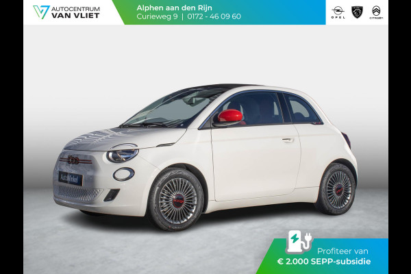 Fiat 500E RED Cabrio 42 kWh | Uit voorraad leverbaar ! | CarPlay | PDC | Subsidie € 2.000,- *