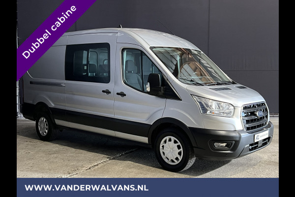 Ford Transit 2.0 TDCI 131pk L3H2 Dubbele cabine Euro6 Airco | 6-Zits | 2500kg Trekhaak | LED | Cruisecontrol Parkeersensoren, Verwarmde voorruit