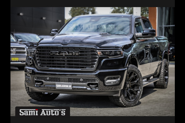 Dodge Ram 2025 LARAMIE NIGHT PREMIUM | BOM VOL + 14.4 INCH SCHERM BOM VOL | LUCHTVERING | HUD | HURRICAN 420PK 636 Nm TWIN TURBO | PRIJS M DUBBELE CABINE | PICK UP | 5 PERSOONS | DC | GRIJSKENTEKEN | VOORRAAD NR 2209 - 4954