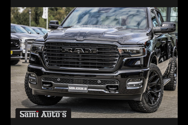 Dodge Ram 2025 LARAMIE NIGHT PREMIUM | BOM VOL + 14.4 INCH SCHERM BOM VOL | LUCHTVERING | HUD | HURRICAN 420PK 636 Nm TWIN TURBO | PRIJS M DUBBELE CABINE | PICK UP | 5 PERSOONS | DC | GRIJSKENTEKEN | VOORRAAD NR 2209 - 4954