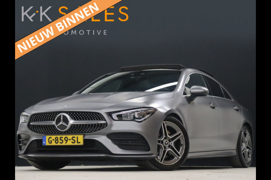 Mercedes-Benz CLA-Klasse 200 AMG Sport 164 PK! [SCHUIFDAK, SFEERVERLICHTING, CAMERA, LAK MOJAVESILVER, GROOT NAVI, SPORTSTOELEN, PDC, CRUISE CONTROL, AIRCO, NIEUWSTAAT]