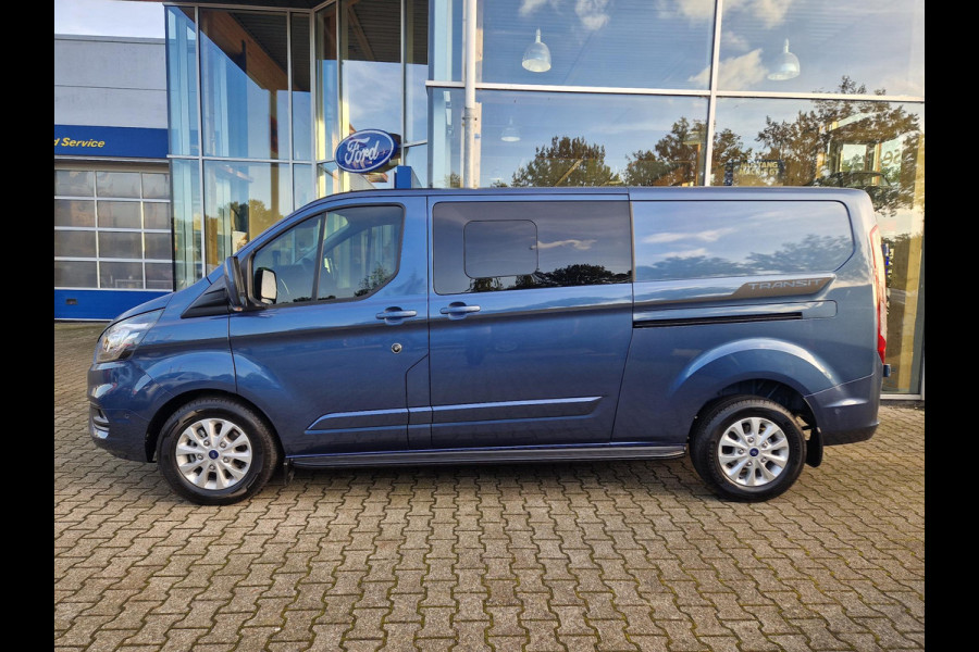 Ford Transit Custom 320 2.0 TDCI L2H1 Limited | 170pk Automaat | 6 zitplaatsen! |  DC Dubbele Cabine | Adaptive cruise control | Dubbele schuifdeur  | Scherm | Stoelverwarming | Achteruitrijcamera | Treeplanken | Sport striping