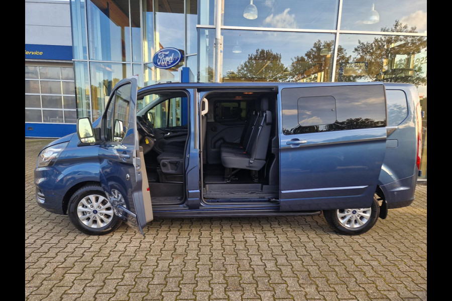 Ford Transit Custom 320 2.0 TDCI L2H1 Limited | 170pk Automaat | 6 zitplaatsen! |  DC Dubbele Cabine | Adaptive cruise control | Dubbele schuifdeur  | Scherm | Stoelverwarming | Achteruitrijcamera | Treeplanken | Sport striping