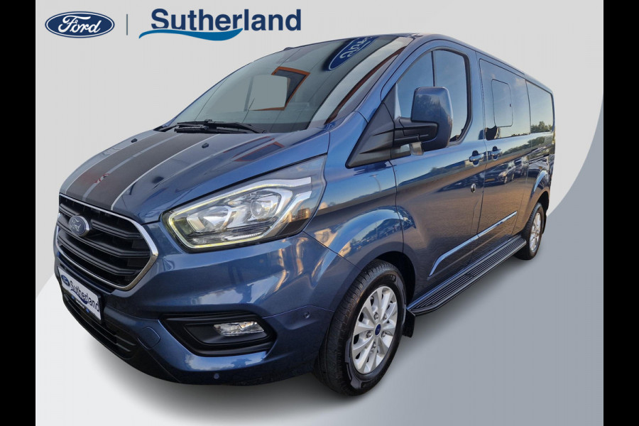 Ford Transit Custom 320 2.0 TDCI L2H1 Limited | 170pk Automaat | 6 zitplaatsen! |  DC Dubbele Cabine | Adaptive cruise control | Dubbele schuifdeur  | Scherm | Stoelverwarming | Achteruitrijcamera | Treeplanken | Sport striping