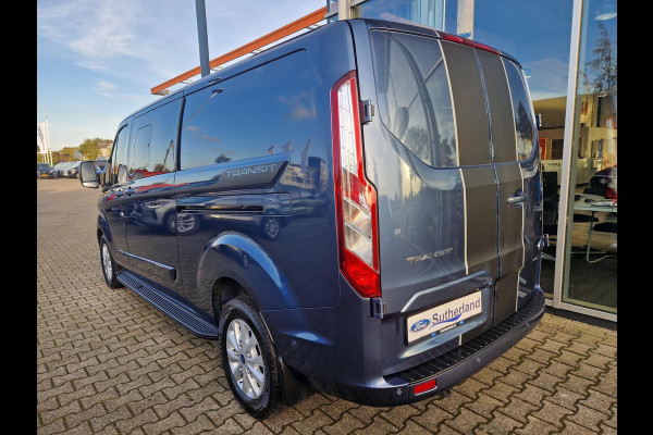 Ford Transit Custom 320 2.0 TDCI L2H1 Limited | 170pk Automaat | 6 zitplaatsen! |  DC Dubbele Cabine | Adaptive cruise control | Dubbele schuifdeur  | Scherm | Stoelverwarming | Achteruitrijcamera | Treeplanken | Sport striping