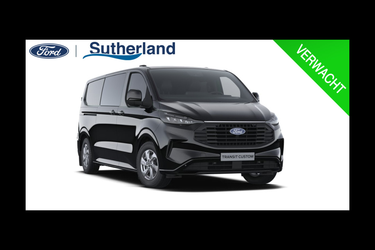 Ford Transit Custom 300 2.0 TDCI L2H1 Limited DC | Dubbele Cabine | Elek. Inklapbare Trekhaak | 17 inch | Passagiersstoel | Stoelverwarming | NIEUW! |