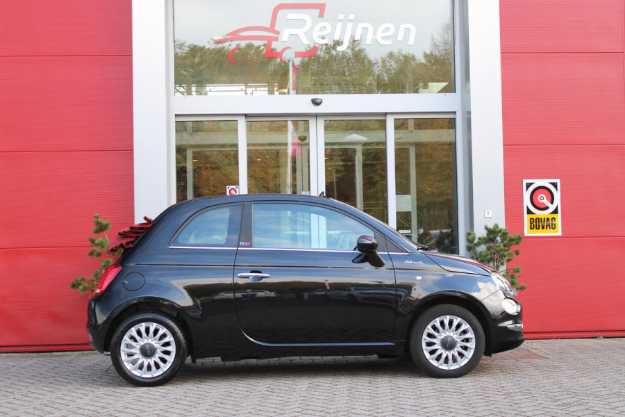 Fiat 500C 1.0 Hybrid Dolcevita | APPLE CARPLAY/ANDROID AUTO | DAB+ RADIO | PARKEERSENSOREN ACHTER | LEDEREN BEKLEDING | CLIMATE CONTROL | CRUISE CONTROL | LICHTMETALEN VELGEN | REGEN/LICHT SENSOR |