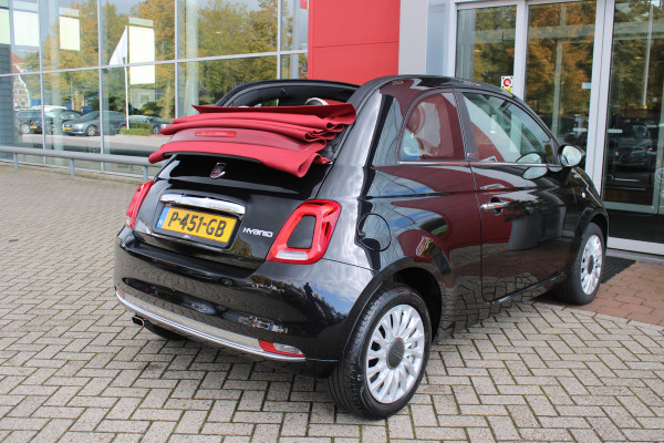 Fiat 500C 1.0 Hybrid Dolcevita | APPLE CARPLAY/ANDROID AUTO | DAB+ RADIO | PARKEERSENSOREN ACHTER | LEDEREN BEKLEDING | CLIMATE CONTROL | CRUISE CONTROL | LICHTMETALEN VELGEN | REGEN/LICHT SENSOR |