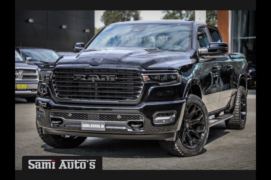 Dodge Ram LARAMIE NIGHT PREMIUM 2025 | BOM VOL + 14.4 INCH SCHERM BOM VOL | LUCHTVERING | HUD | HURRICAN 420PK 636 Nm TWIN TURBO | PRIJS M DUBBELE CABINE | PICK UP | 5 PERSOONS | DC | GRIJSKENTEKEN | VOORRAAD NR 2233 - 7672