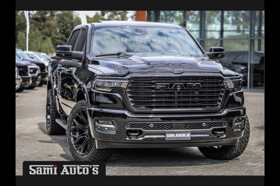 Dodge Ram PREMIUM NIGHT 2025 | BOM VOL + 14.4 INCH SCHERM BOM VOL | LUCHTVERING | HUD | HURRICAN 420PK 636 Nm TWIN TURBO | PRIJS MET LPG E DUBBELE CABINE | PICK UP | 5 PERSOONS | DC | GRIJSKENTEKEN | VOORRAAD NR 2231 - 4946