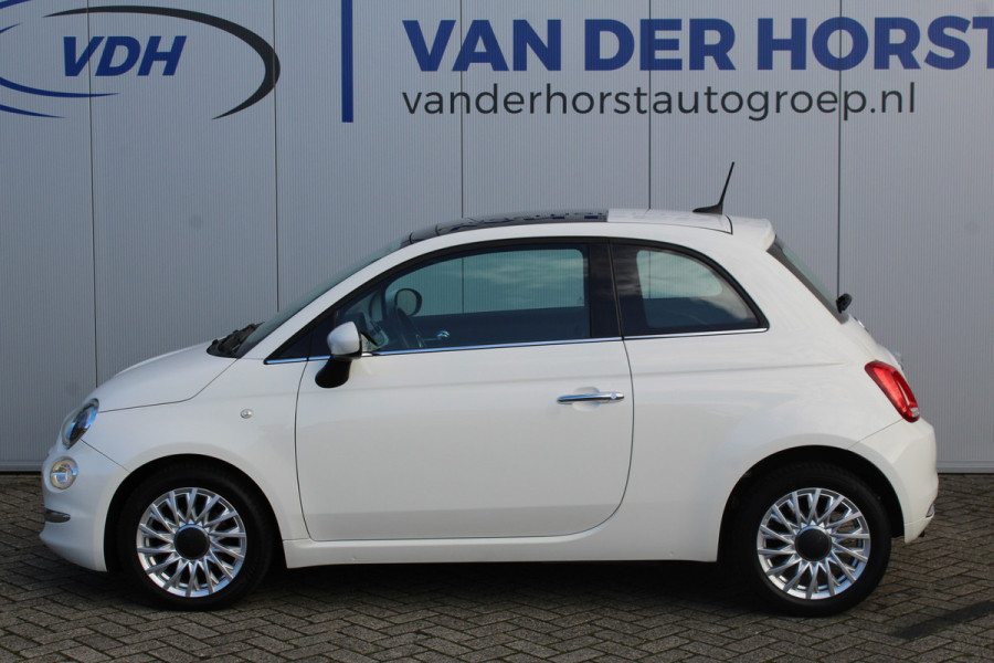 Fiat 500 0.9-80pk TwinAir Turbo Lounge. Erg nette, luxe en goed onderhouden wagen, voor nog jaren rijplezier ! Airco, lederen interieur, elektrisch panorama schuif/kanteldak, LM wielen, navigatie, bluetooth telefoonvoorb., USB uitgang etc.