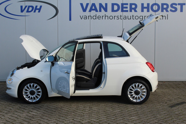 Fiat 500 0.9-80pk TwinAir Turbo Lounge. Erg nette, luxe en goed onderhouden wagen, voor nog jaren rijplezier ! Airco, lederen interieur, elektrisch panorama schuif/kanteldak, LM wielen, navigatie, bluetooth telefoonvoorb., USB uitgang etc.