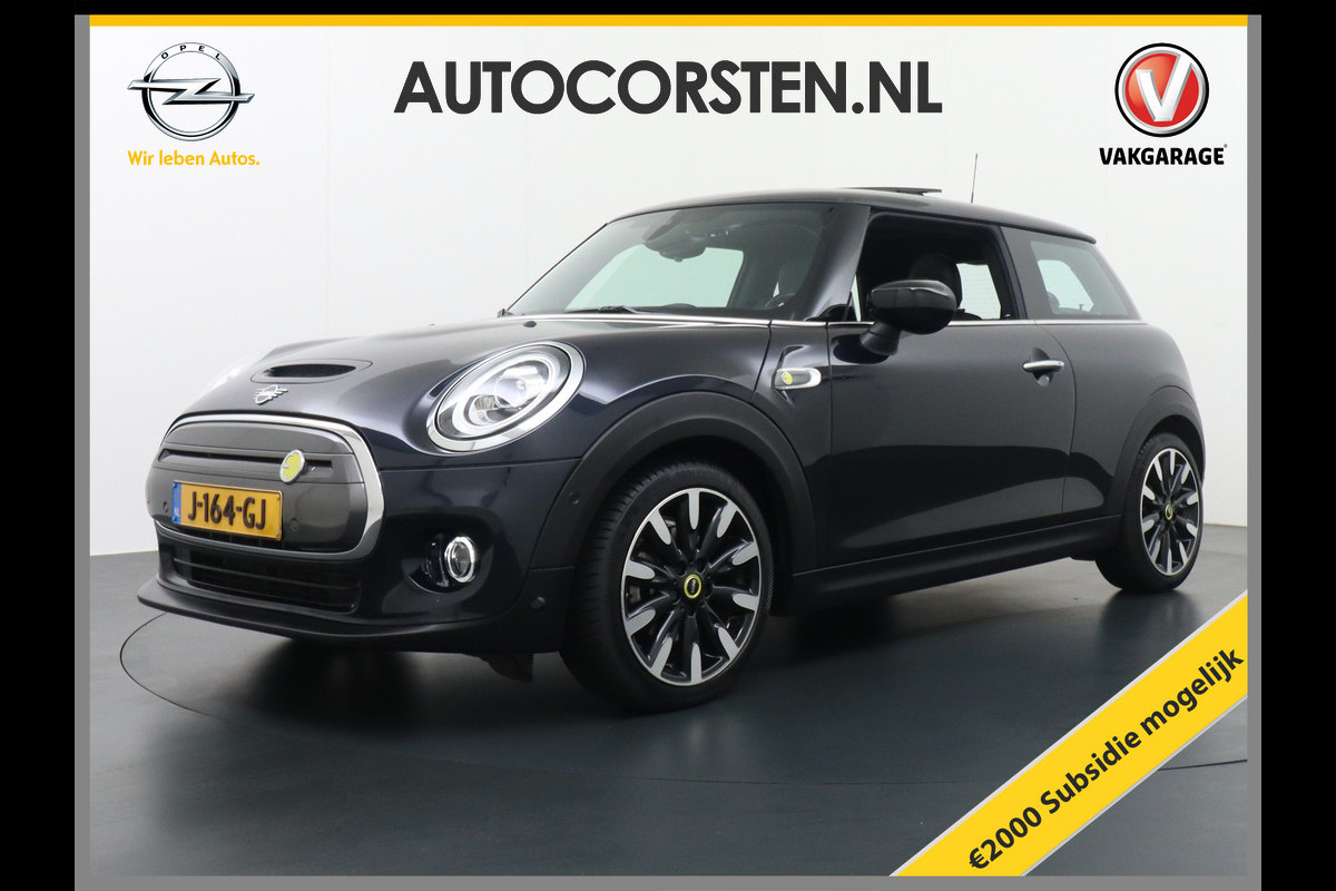 MINI Electric €17.895,- na Subsidie. Leer Pano-dak Skdak Sportst. Camera Carplay-vb. Ecc Navi-Connected Plus DAB Bluetooth PDC Regen-Lichtsens Harman-Kardon Hifi Isofix B-spieg el/klap/verw Head-up display Lichtpakket bi-ruim Yours €2.000 subsidie mogelijk!