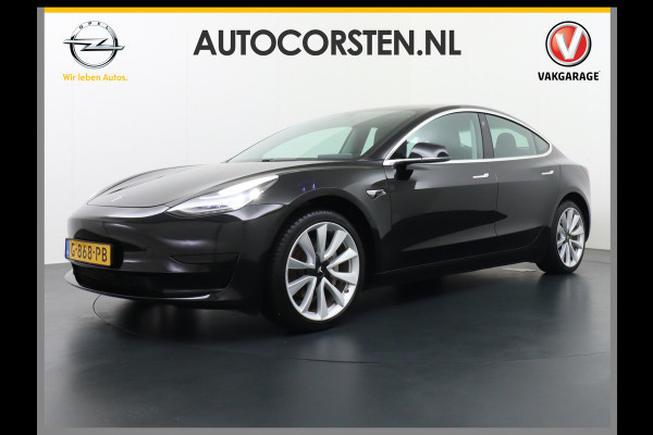 Tesla Model 3 SR+60kWh 325PK Trekhaak AutoPilot FSD.vb Leer PanoDak Adaptive cruise 19" Camera's Elektr.-Stuur+Stoelen+Spiegels+Geheugen+Easy- Ecc Navigatiesysteem full map LED-a+v Comfortstoel(en) ACC Dual-ECC DAB Voorverwarmen interieur via App Keyless via Telefoonsleutel One-Pedal-Drive