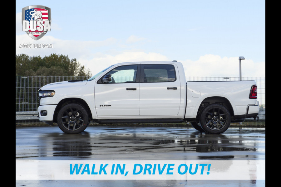 Dodge Ram 1500 | Laramie | Night Edition | Crew Cab | 4X4 | 2025 Panorama | 14,4-inch Touchscreen | Passenger Display Meerprijs extra opties / Accessoires zoals Deksel, Backflip, Fenders, wraps, Stripings etc