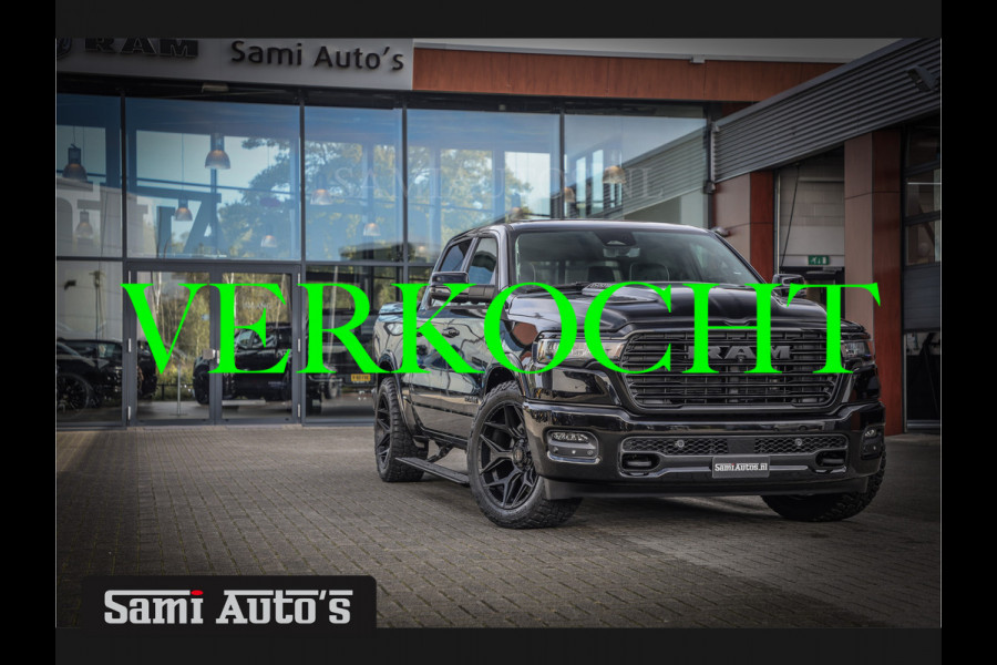 Dodge Ram LARAMIE NIGHT PREMIUM 2025 | BOM VOL + 14.4 INCH SCHERM BOM VOL | LUCHTVERING | HUD | HURRICAN 420PK 636 Nm TWIN TURBO | PRIJS M DUBBELE CABINE | PICK UP | 5 PERSOONS | DC | GRIJSKENTEKEN | VOORRAAD NR 2213 - 4964