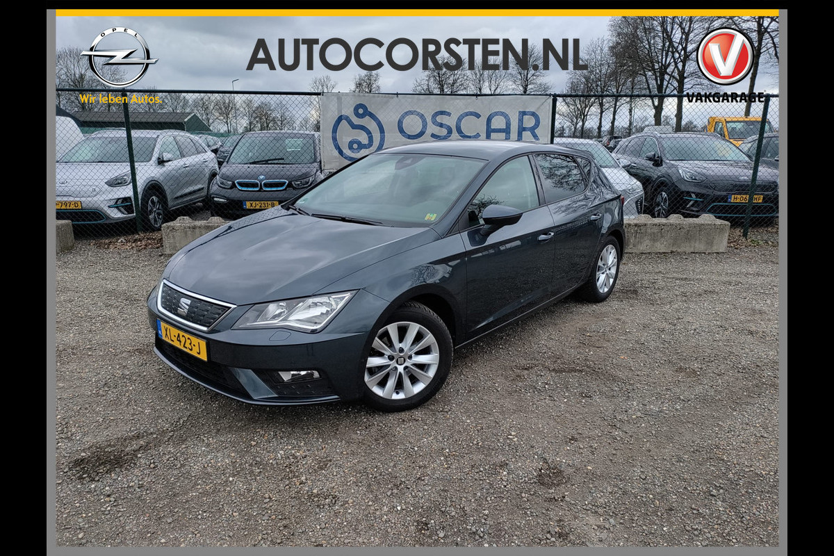 Seat Leon T115pk Leer Navi ParkPilot PDC-A+Voor ECC Mirrorlink Multi-Media-vb. LMv El.spiegels/Verwarmd DAB+Full Link StoelVerwarmd Keyles Orig. NLse auto 1e eigenaar Dealer onderhouden EURO 6