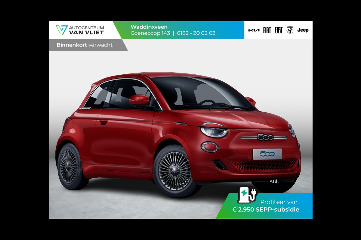 Fiat 500 Urban 42 kWh | Clima | Cruise | Apple Carplay | Camera | Stoelverwarming | 16" | Sepp € 2.950,-