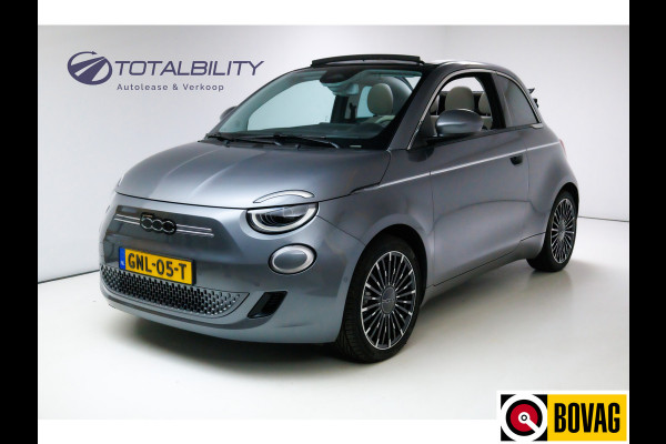 Fiat 500C La Prima 42 kWh Cabrio | € 2000,- Subsidie mogelijk! JBL Audio, Adap. Cruise, Stoelverw. Navigatie. Camera, Leer