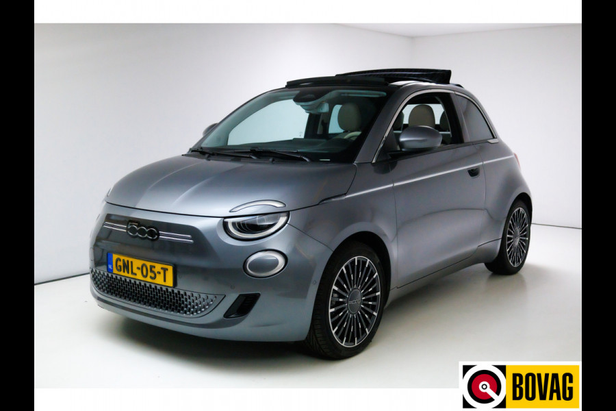 Fiat 500C La Prima 42 kWh Cabrio | € 2000,- Subsidie mogelijk! JBL Audio, Adap. Cruise, Stoelverw. Navigatie. Camera, Leer