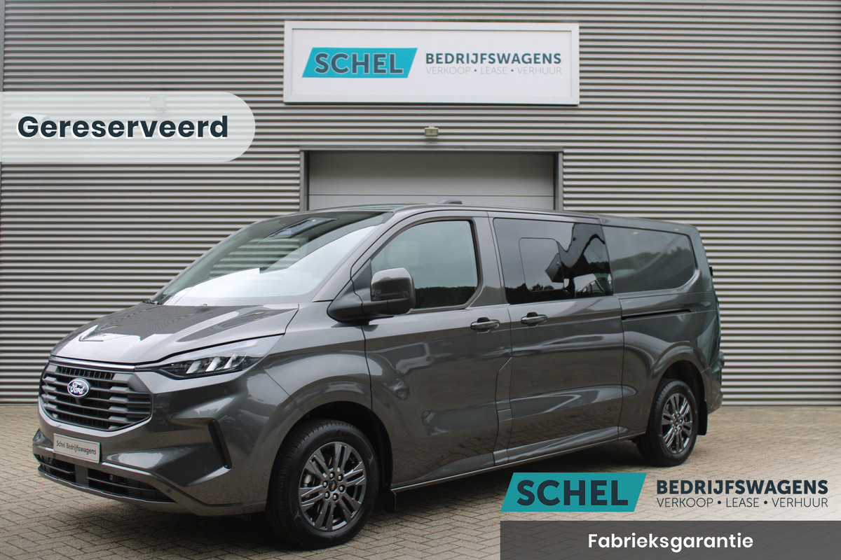 Ford Transit Custom 320 2.0 TDCI L2H1 Limited DC 170pk - Adaptive Cruise - Navi - 2x Schuifdeur - Verwarmd stuur - 70l tank - 17" LM velgen - Rijkla