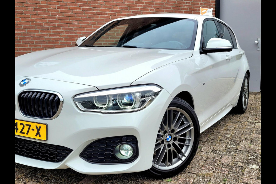 BMW 1-serie 118i M-sport (€ 18.450,- ex BTW), LED, HIFI, Leder (NL-auto met NAP)