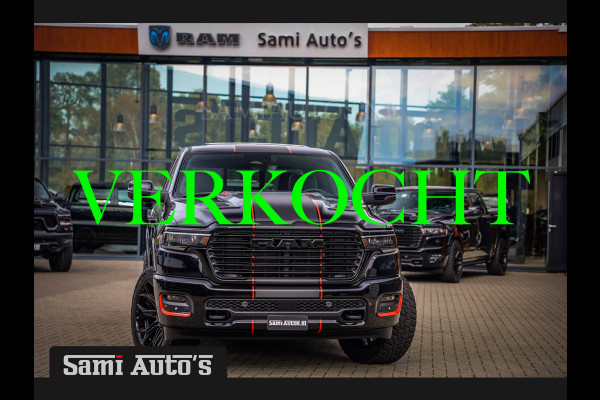 Dodge Ram 2025 LARAMIE NIGHT PREMIUM | BOM VOL + 14.4 INCH SCHERM BOM VOL | LUCHTVERING | HUD | HURRICAN 420PK 636 Nm TWIN TURBO | PRIJS M DUBBELE CABINE | PICK UP | 5 PERSOONS | DC | GRIJSKENTEKEN | VOORRAAD NR 2222 - 7655