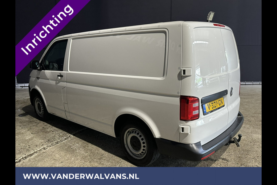 Volkswagen Transporter 2.0 TDI L1H1 inrichting Euro6 Airco | Omvormer | Trekhaak | Cruisecontrol Parkeersensoren, Bijrijdersbank