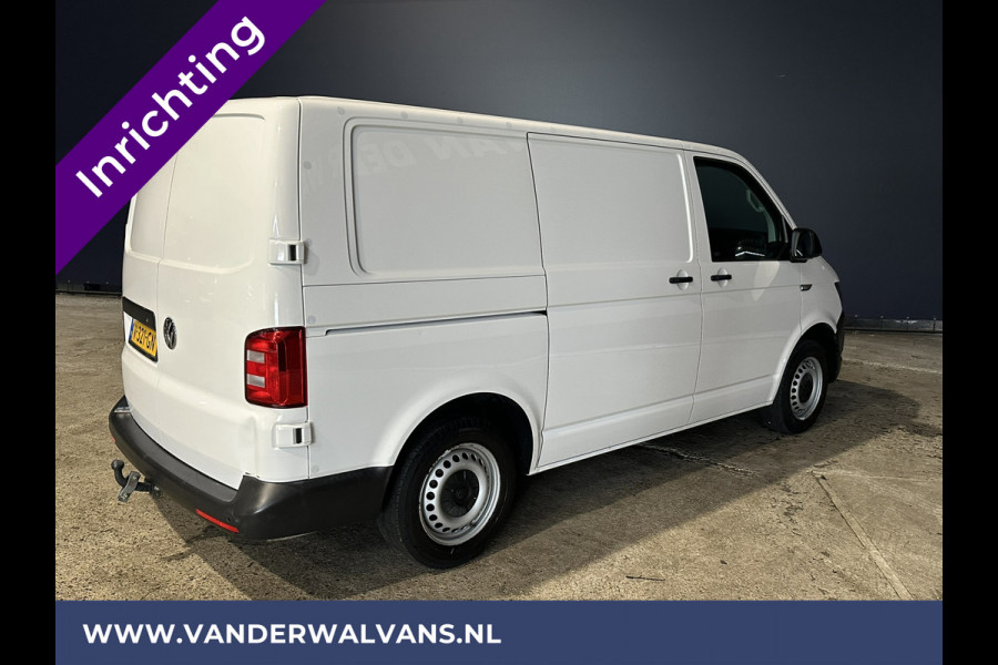 Volkswagen Transporter 2.0 TDI L1H1 inrichting Euro6 Airco | Omvormer | Trekhaak | Cruisecontrol Parkeersensoren, Bijrijdersbank