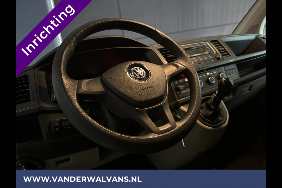 Volkswagen Transporter 2.0 TDI L1H1 inrichting Euro6 Airco | Omvormer | Trekhaak | Cruisecontrol Parkeersensoren, Bijrijdersbank